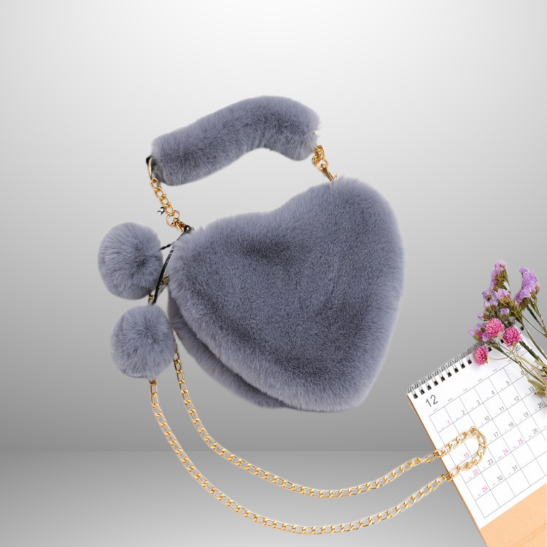 Luxury Faux Fur Heart-shaped