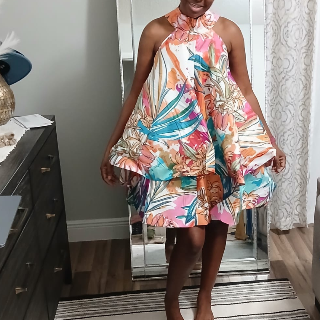 Floral Print Halter Dress