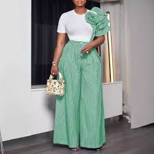 Dashiki African Two Pieces Sets Top Pants Suits